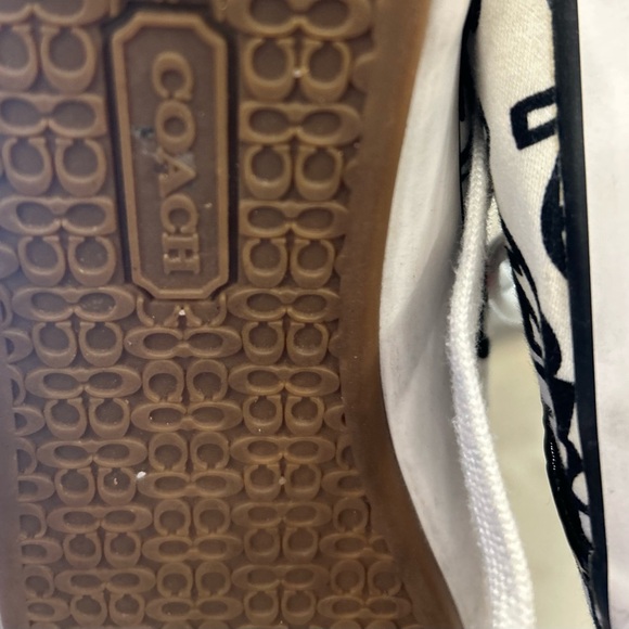 Coach Black and White Leather Sneakers - Picture 1 of 3